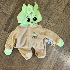 Baby yoda footed sleeper.